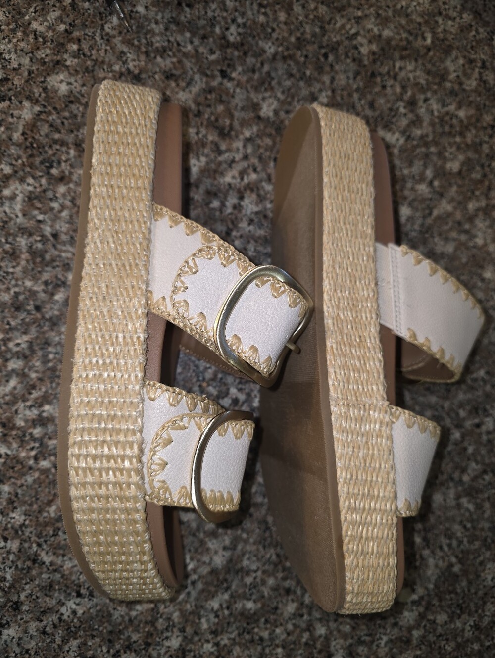 White Strappy Espadrille Platform Sandals
